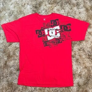 DC Red Short Sleeve Y2K T-Shirt Size Large